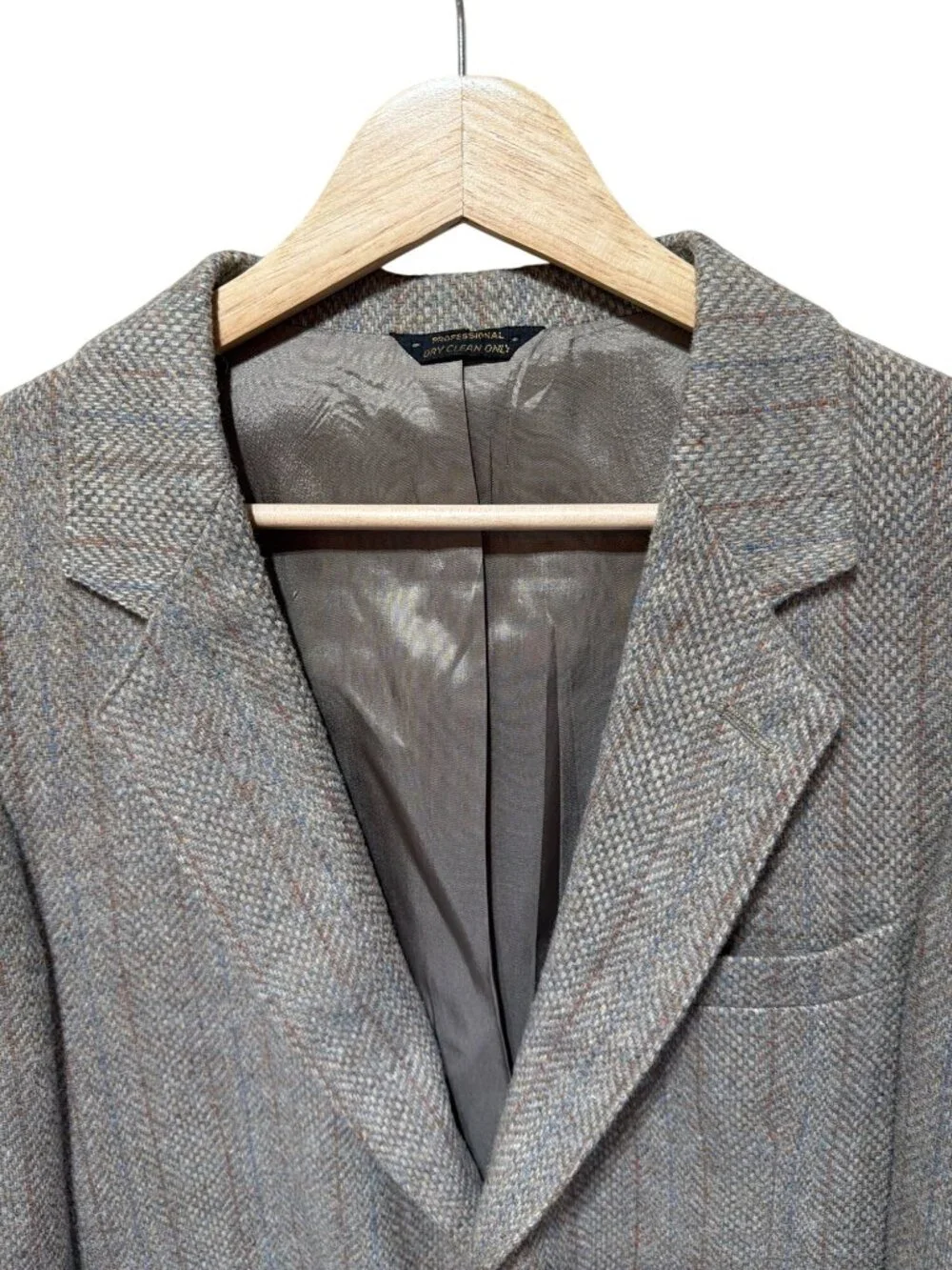 Levis Vintage 70s Trimcut Wool Tweed Herringbone Blazer 38R With Suede Elbow Pat